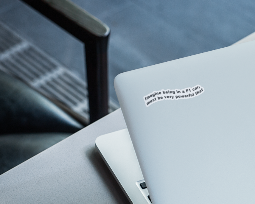 Imagine Being in a F1 Car Sticker – Lewis Hamilton Quote